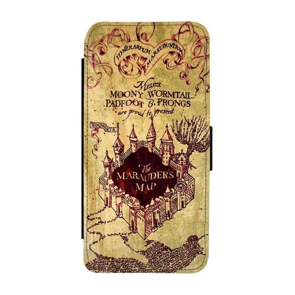 Harry Potter Marauder's Map iPhone 13 Pro Flip Mobilfodral