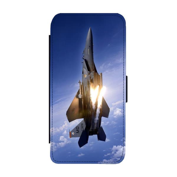 F-15 Eagle Jaktflygplan iPhone 13 Pro Flip Mobilfodral