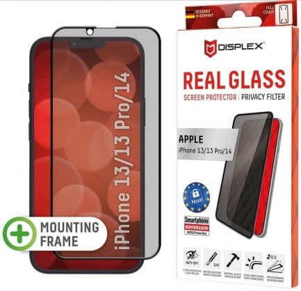 Real 3D Screen Privacy Glass för iPhone 13/13 Pro/14, DISPLEX