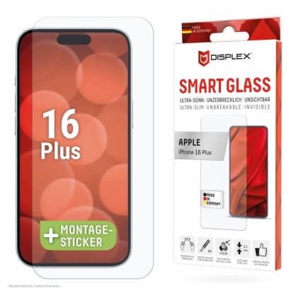 Äkta glas + fodral iPhone 16 Plus, DISPLEX
