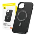 Pikkukuva 1 / 5: Magneettinen puhelinkotelo iPhone 15 Pro Baseus Fauxther -sarjalle (musta)