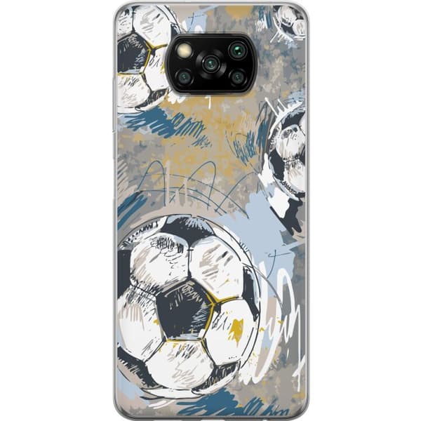 Xiaomi Poco X3 NFC Läpinäkyvä kuori Jalkapallo