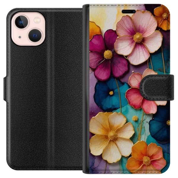 Apple iPhone 13 mini Tegnebogsetui Blomster Farver