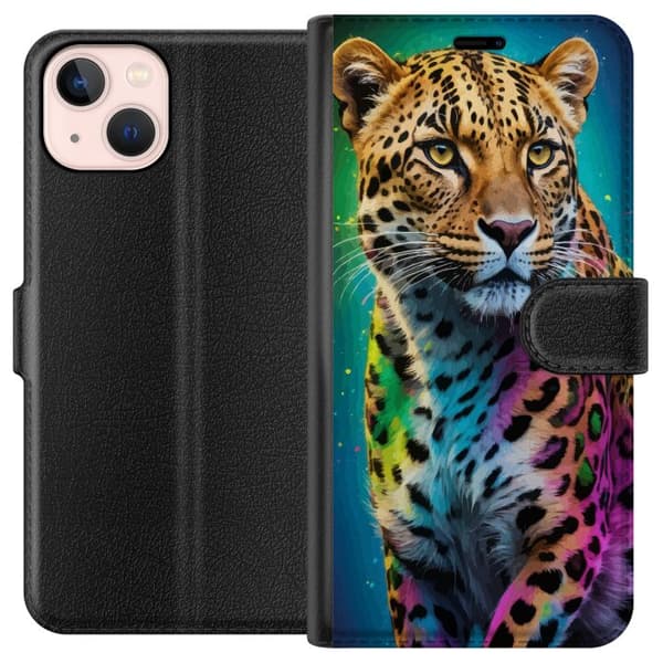 Apple iPhone 13 Tegnebogsetui Leopard