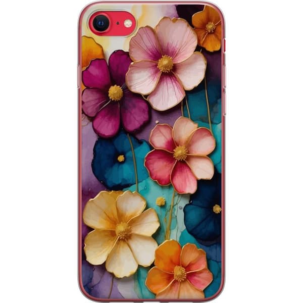 Apple iPhone SE (2022) Gennemsigtig cover Blomster Farver