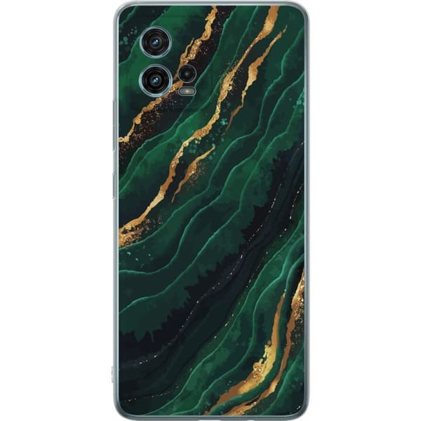 Motorola Moto G72 Gennemsigtig cover Marmor Guld Grøn