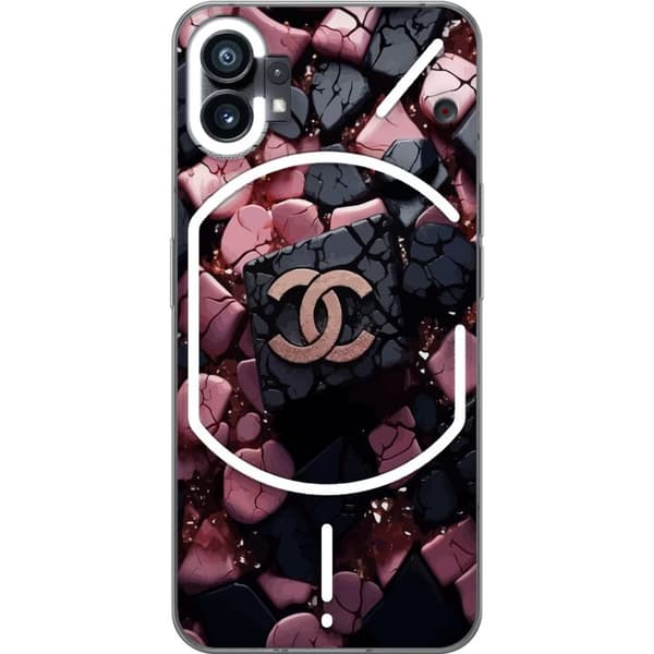 Nothing Phone (1) Genomskinligt Skal Chanel Black and Pink