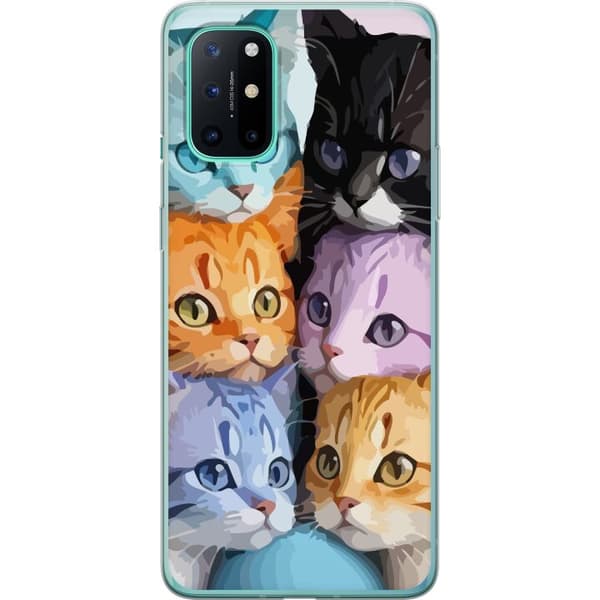 OnePlus 8T Gjennomsiktig deksel Fargerike Katter