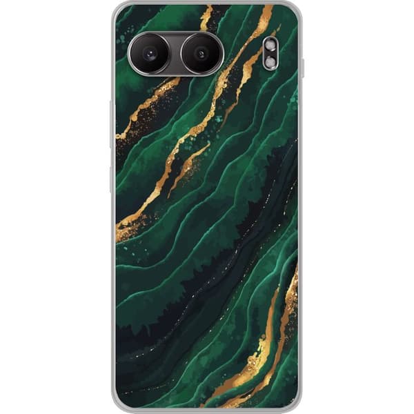 OnePlus Nord 4 Gennemsigtig cover Marmor Guld Grøn