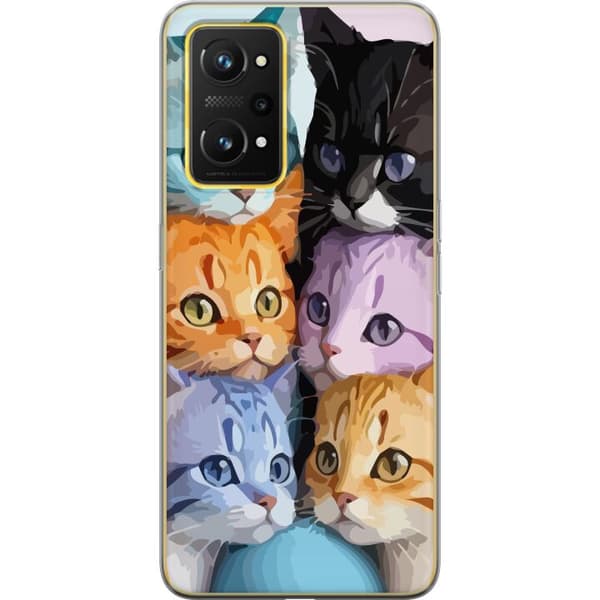 Realme GT Neo 3T Gennemsigtig cover Farverige Katte