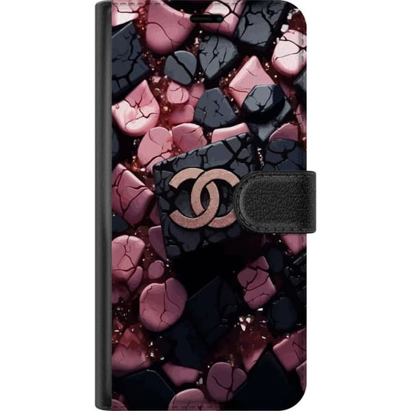 Samsung Galaxy A15 5G Tegnebogsetui Chanel Sort og Lyserød