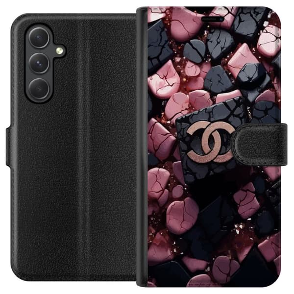 Samsung Galaxy A15 5G Tegnebogsetui Chanel Sort og Lyserød