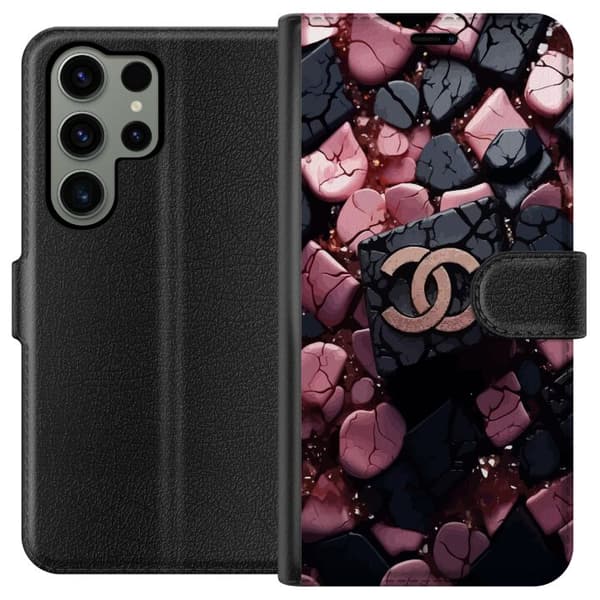Samsung Galaxy S23 Ultra Lommeboketui Chanel Svart og Rosa