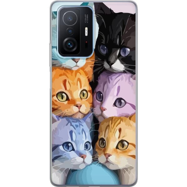 Xiaomi 11T Pro Gennemsigtig cover Farverige Katte