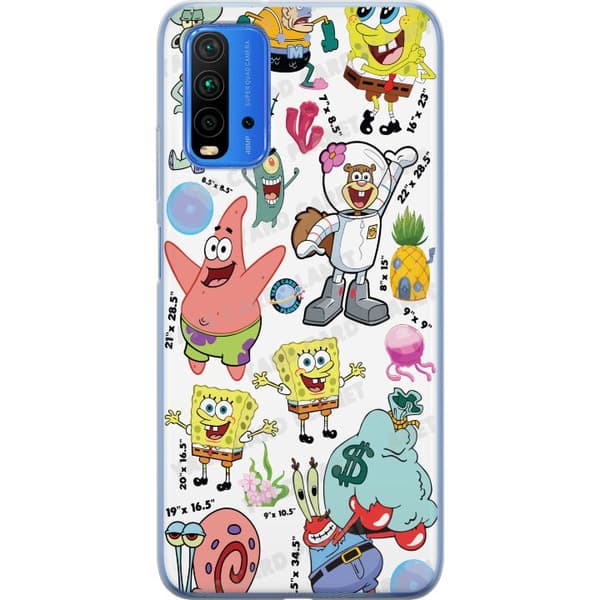 Xiaomi Redmi Note 9 4G Läpinäkyvä kuori SpongeBob SquarePants