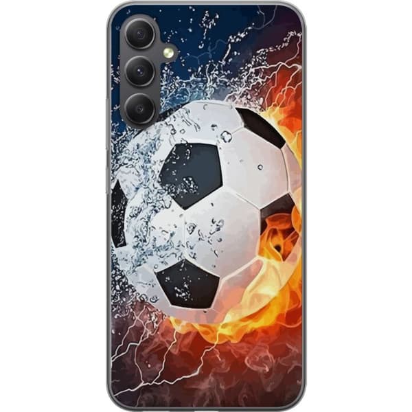 Samsung Galaxy A16 5G Läpinäkyvä kuori Jalkapallo Tuli