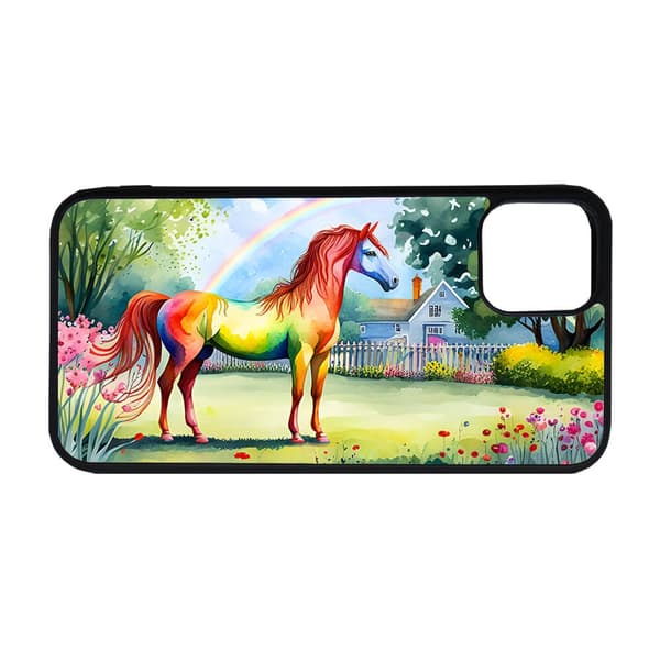 Regnbuehest iPhone 15 Mobiltelefon Deksel