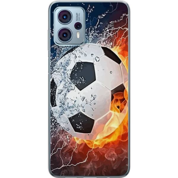 Motorola Moto G23 Läpinäkyvä kuori Jalkapallo Tuli