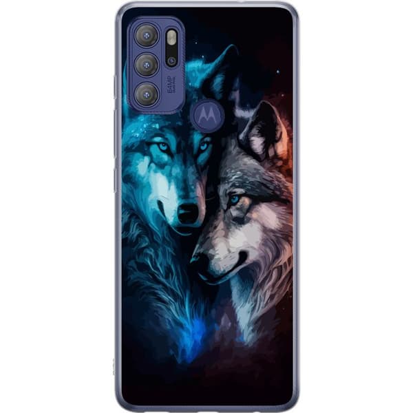 Motorola Moto G60S Genomskinligt Skal Vargar i natten