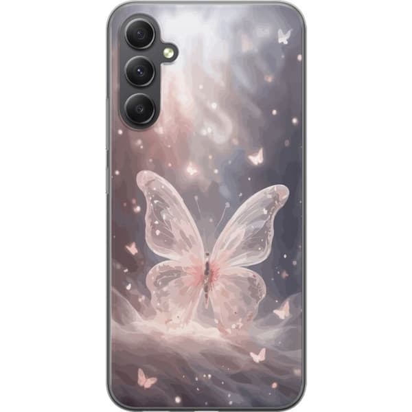 Samsung Galaxy A15 5G Gennemsigtig cover Sommerfugl