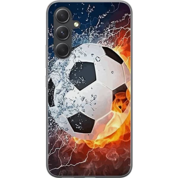 Samsung Galaxy A55 Läpinäkyvä kuori Jalkapallo Tuli