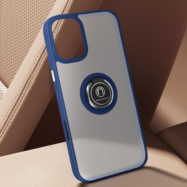 Fodral för iPhone 16 Plus AVIZAR - Metal Ring Video Support - Midnight Blue