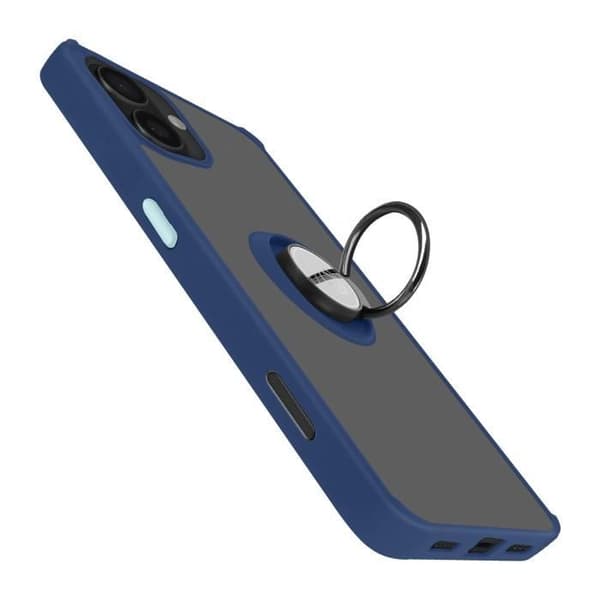 Fodral för iPhone 16 Plus AVIZAR - Metal Ring Video Support - Midnight Blue