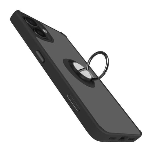 Skal till iPhone 16 - AVIZAR - Metal Ring Video Support - Svart