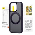 Miniatyrbilde 6 av 6: Telefonveske Baseus SkyRing Magnetic med stativ for iP 14 Pro Max + herdet glass og rengjøringssett (lilla)