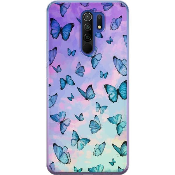 Xiaomi Redmi 9 Läpinäkyvä kuori Perhoset