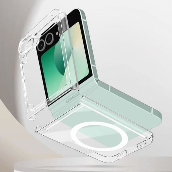 MagSafe Fodral till Samsung Z Flip 6 - AVIZAR - Hard Contour Mjuk Förstärkt Transparent