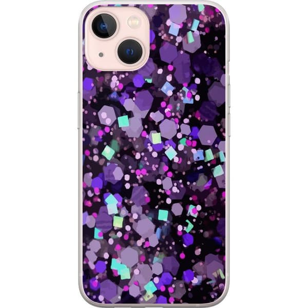 Apple iPhone 13 mini Genomskinligt Skal Lila Glitter