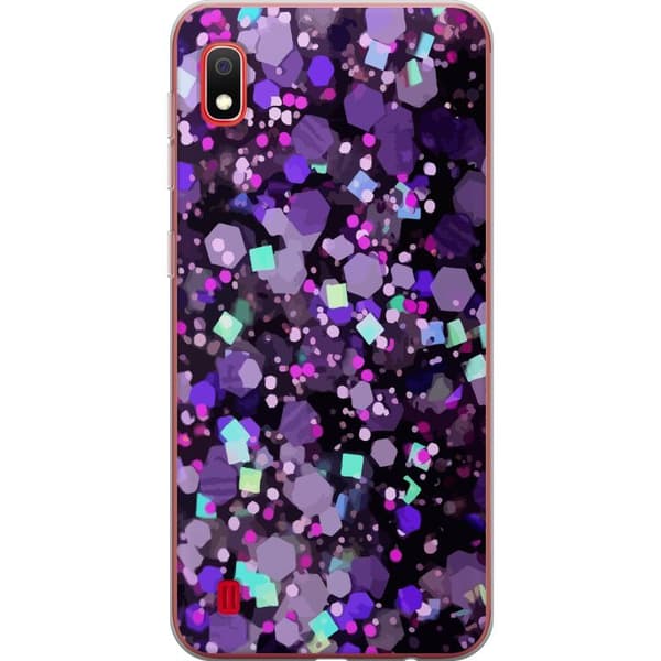 Samsung Galaxy A10 Gjennomsiktig deksel Lilla Glitter