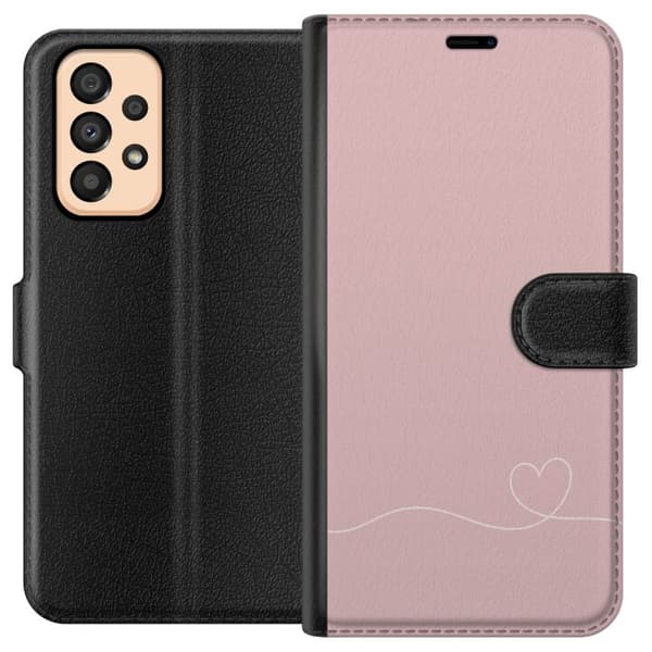 Samsung Galaxy A33 5G Plånboksfodral Rosa Hjärna Design