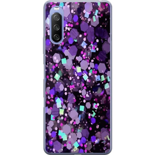 Sony Xperia 10 III Lite Läpinäkyvä kuori Violetti Kimalle