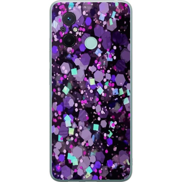 Xiaomi Redmi 12C Gennemsigtig cover Lilla Glitter