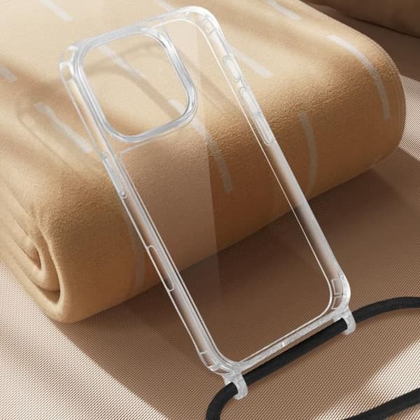 Coque - AVIZAR - iPhone 16 Pro - Silikon Stötsäker - Flätad Snodd - Transparent