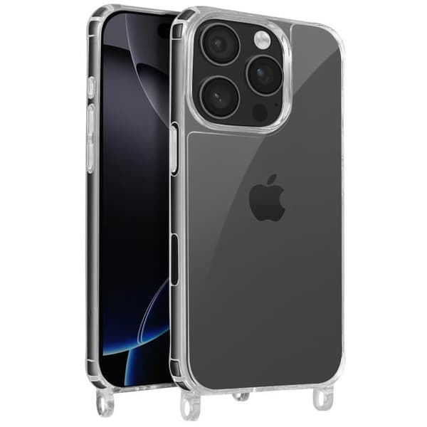 Coque - AVIZAR - iPhone 16 Pro - Silikon Stötsäker - Flätad Snodd - Transparent
