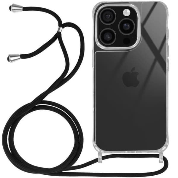 Coque - AVIZAR - iPhone 16 Pro - Silikon Stötsäker - Flätad Snodd - Transparent
