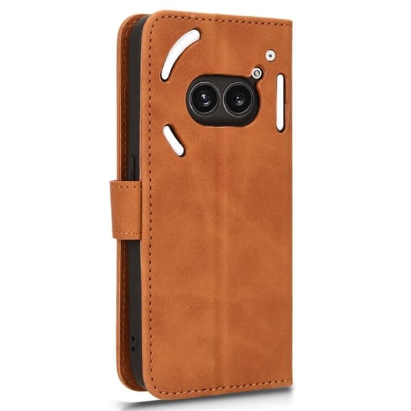 SKALO Nothing Phone (2a) Plus Matt PU-Läder Plånboksfodral - Brun