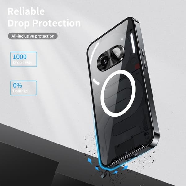SKALO Nothing Phone (2a) Plus Magic Shield Metal Magnetic Ring - Sort