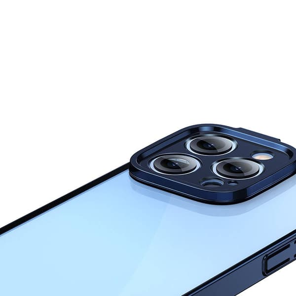 Baseus Glitter Transparent Cover og hærdet glas sæt til iPhone 14 Pro Max (blå)