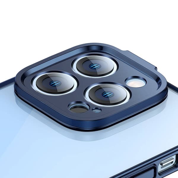 Baseus Glitter Transparent Cover og hærdet glas sæt til iPhone 14 Pro Max (blå)