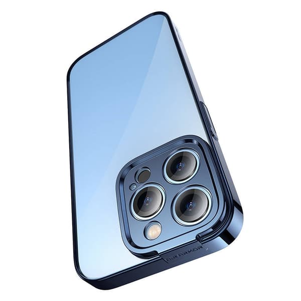 Baseus Glitter Transparent Cover og hærdet glas sæt til iPhone 14 Pro Max (blå)