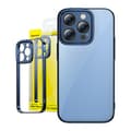 Miniatyrbillede 1 af 8: Baseus Glitter Transparent Cover og hærdet glas sæt til iPhone 14 Pro Max (blå)
