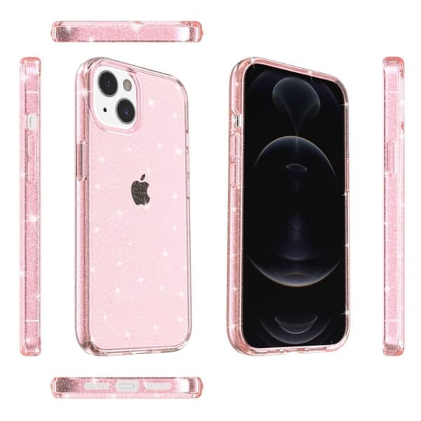 Glittrande iPhone 15 Plus skal - Rosa