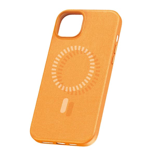 Magnetisk telefondeksel for iPhone 15 Baseus Fauxther Series (oransje)