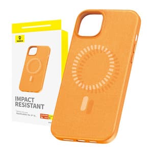 Magnetisk telefondeksel for iPhone 15 Baseus Fauxther Series (oransje)
