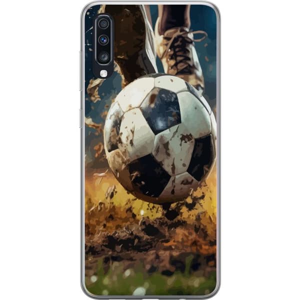 Samsung Galaxy A70 Gennemsigtig cover Fodbold