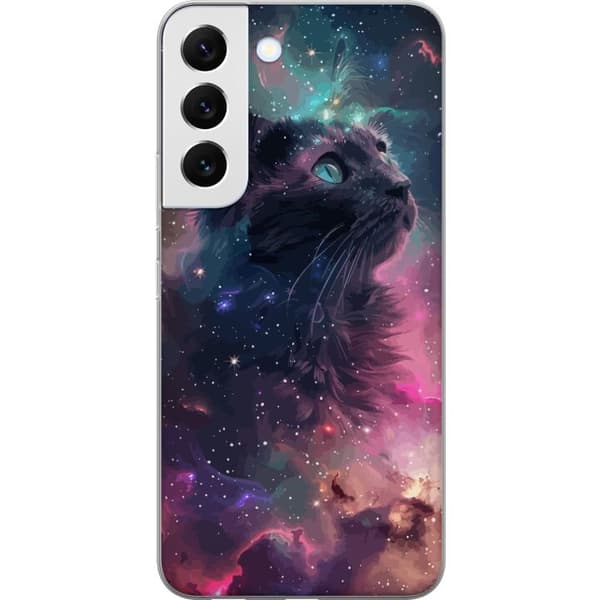 Samsung Galaxy S22+ 5G Genomskinligt Skal Katten i Galaxen
